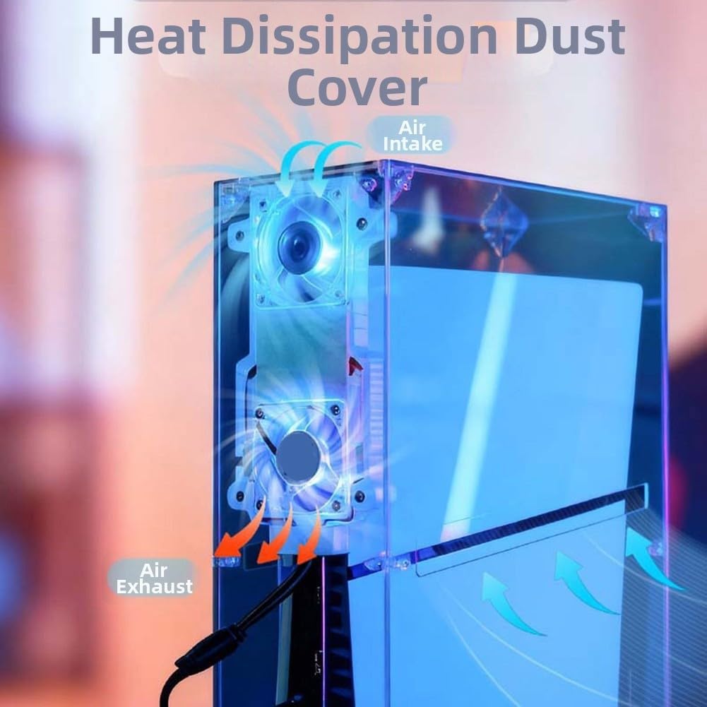 Cover in policarbonato trasparente per la dissipazione della polvere e del calore, progettata per PS5 Slim per supportare prestazioni a lungo termine e visuale