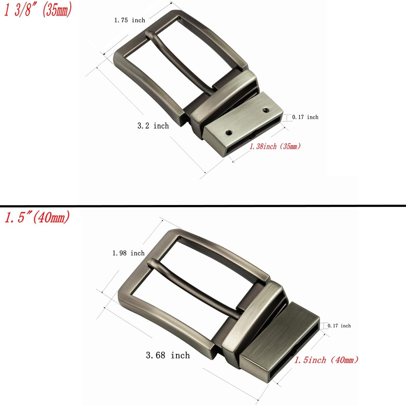 1 3/8"(35mm)-1.5"(40mm) Belt Buckle Replacement belt Buckle Reversible Classic Business