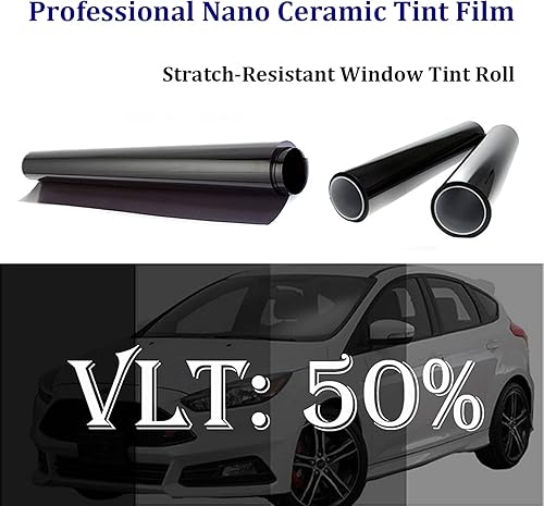 Miniatura 8 de 2mil 50% VLT - Película autoadhesiva para auto, nano cerámica, para ventana, control de calor, tintado para ventana lateral, hogar, oficina, vinilo