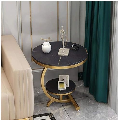 Miniatura 7 de KAWIT Mesa de Centro - Mesa auxiliar de mármol de lujo, mesa de esquina para sala de estar, mesita de noche, pequeña mesa de centro redonda para