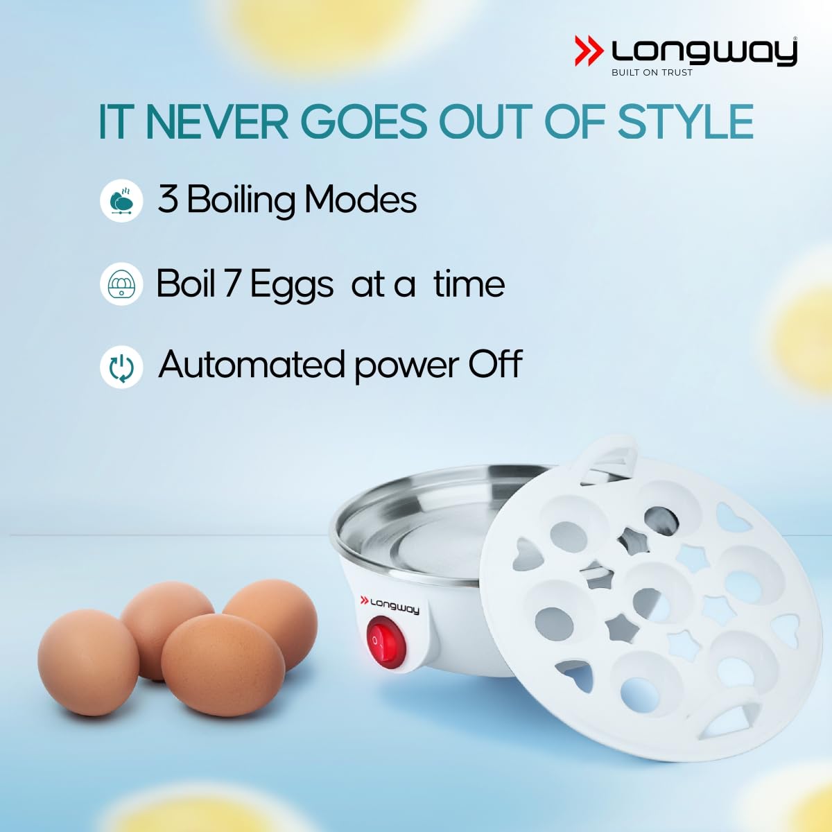 LONGWAY Eggo 350W Egg Boiler - Cook 7 Eggs! -3 LONGWAY Eggo 350W Egg Boiler - Cook 7 Eggs! -3
