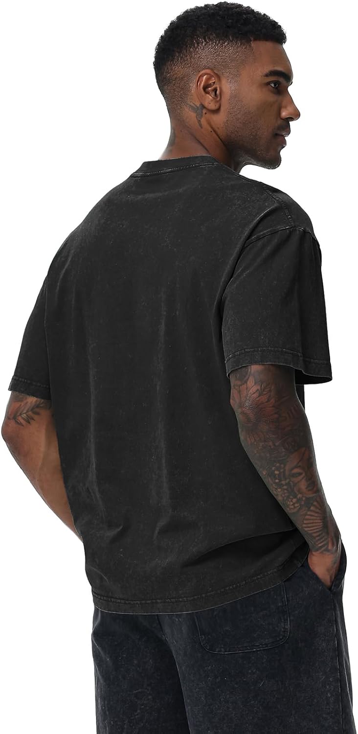 Distressed Oversized Tshirts for Men Vintage Washed Unisex Tees Cotton Casual Hipster Short Sleeve Tops - Image 5