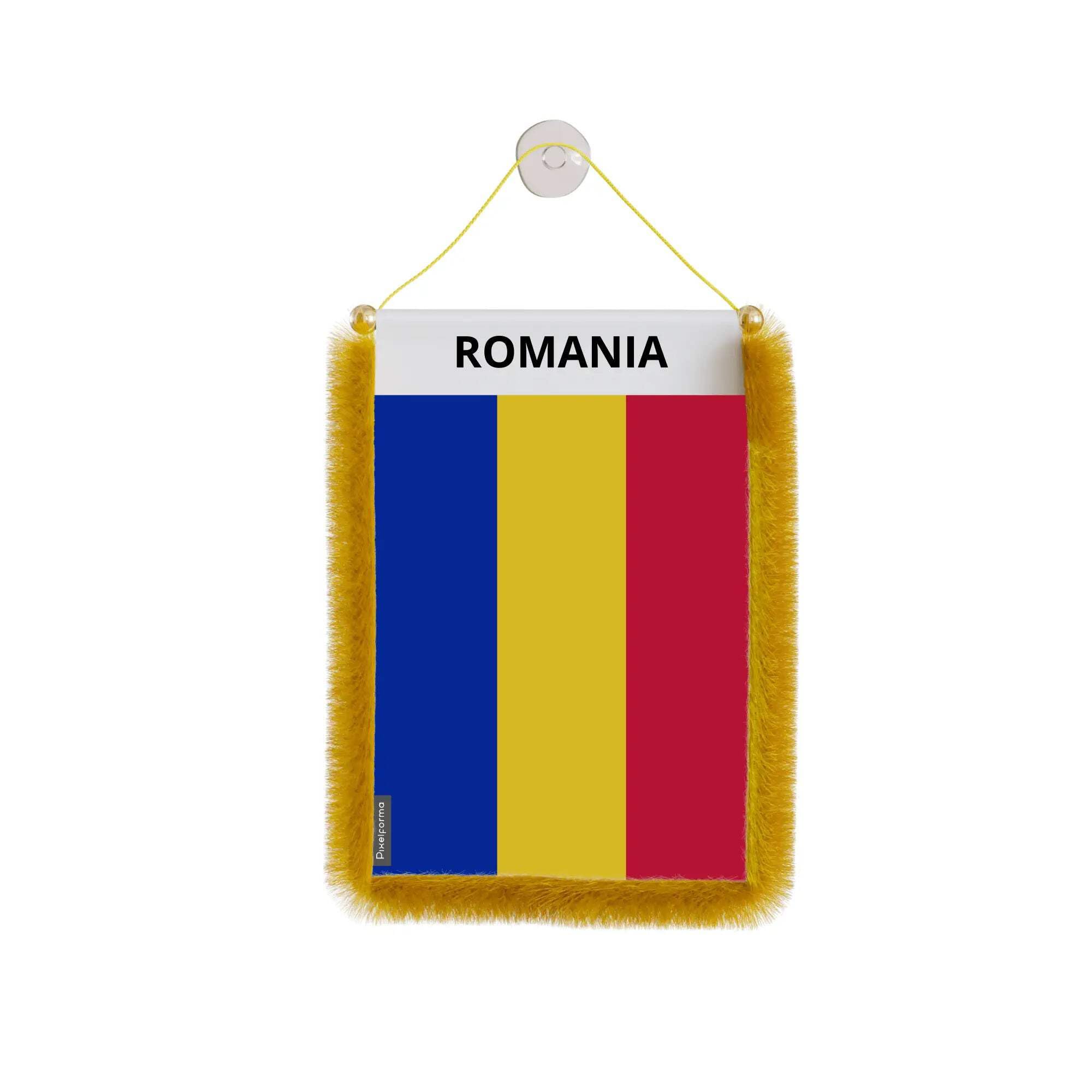 Banderín de coche con bandera de Rumania 10 x 15 cm