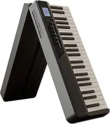 VEDO Com um teclado dobrável semi-pesado de 88 teclas retroiluminadas, este piano digital portátil com Bluetooth inclui um suporte para partituras, pedal de sustain e bolsa para piano (Preto)
