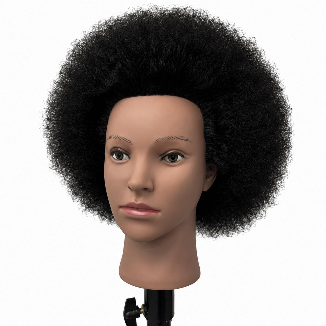 Testa di manichino afro, 100% capelli veri per trecce, testa africana, 25,4
