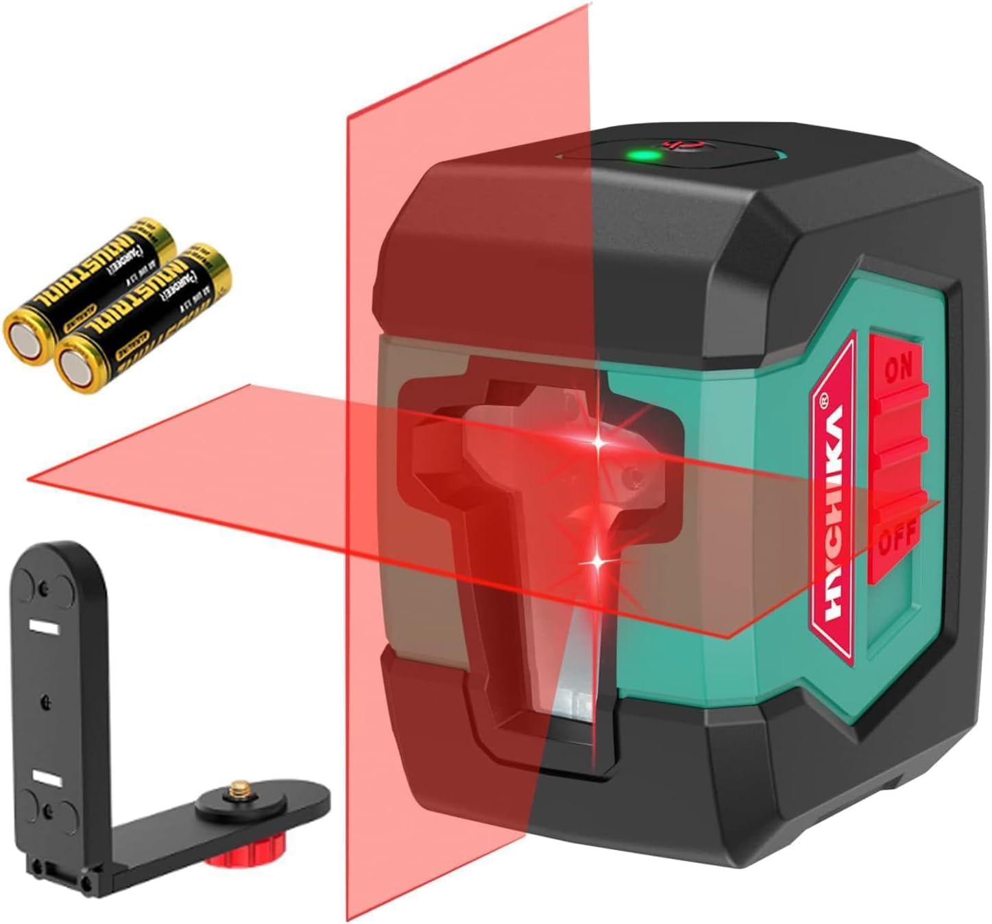 HYCHIKA Laser Level, 50 Feet Cross Line Laser with Dual Modules, Self Leveling Laser Level, Switchable Self-Leveling Vertical and Horizontal Line Construction Picture Hanging, Battery Included