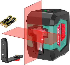 Laser Level, HYCHIKA 50 Feet Cross Line Laser with Dual Modules, Self Leveling Laser Level, Switchable Self-Leveling Vertical and Horizontal Line Construction Picture Hanging, Battery Included