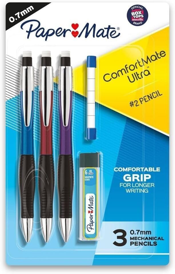 Paper Mate ComfortMate Ultra Mechanical Pencil Starter Kit, 0.7mm, 3