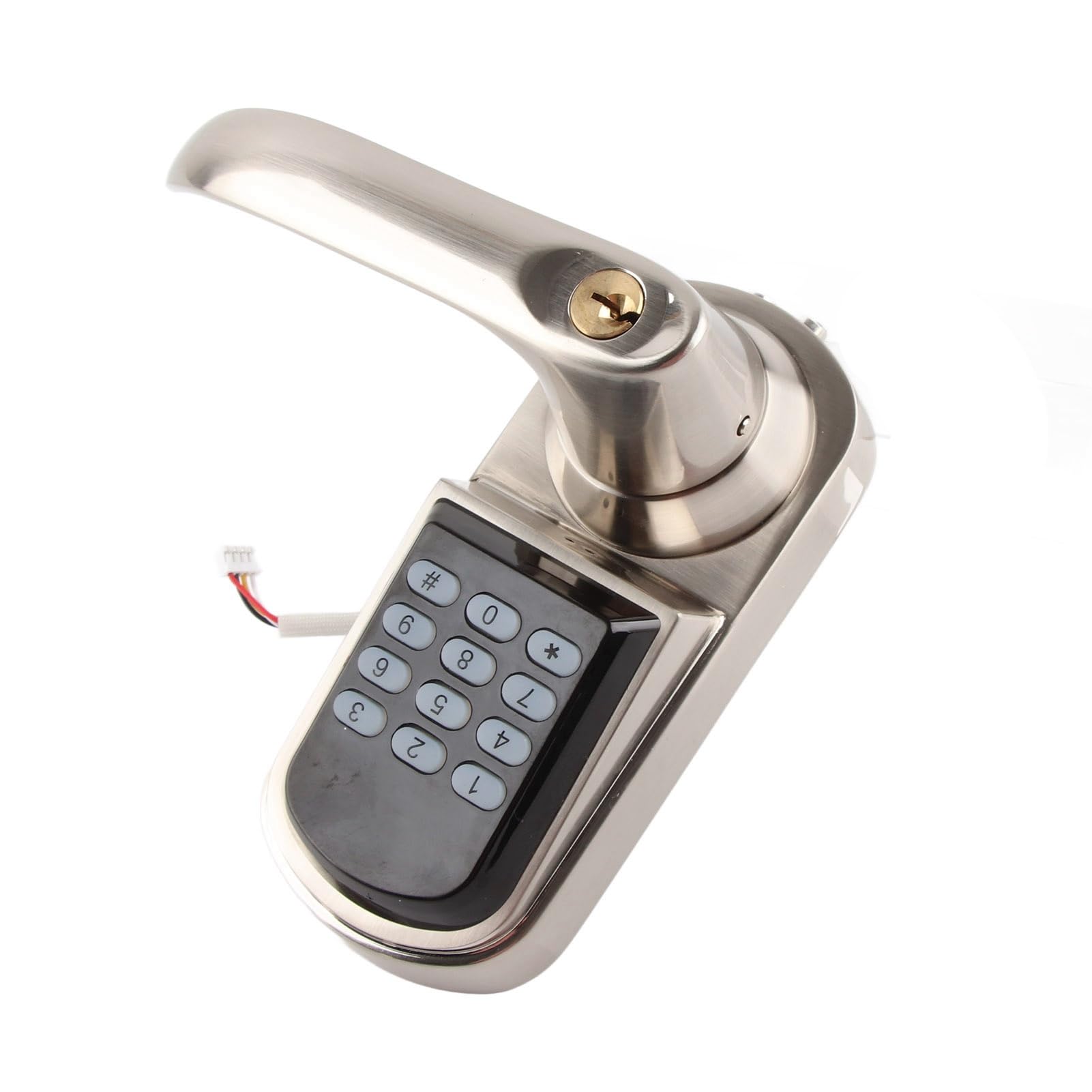 CHICIRIS Cerradura de Puerta de Inducción Electrónica con Función de Silencio, Tarjeta IC Inteligente, Desbloqueo de Contraseña, Adecuada para Puertas de Madera, Portones, Edificios de Oficinas