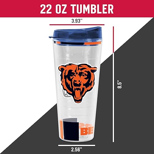 Miniatura 325 de Rico Industries NFL - Vaso clásico de fútbol americano de doble pared, 16 oz o 20 onzas, tapa W