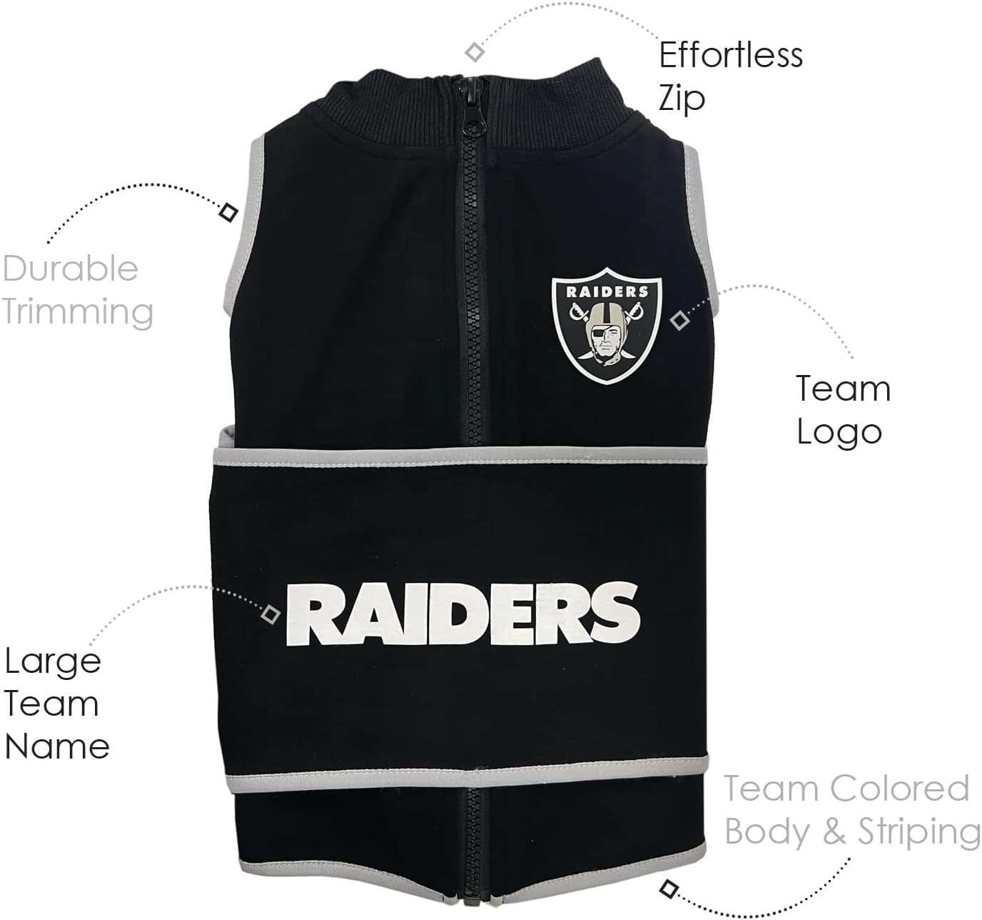 NFL LAS Vegas Raiders Dog Anxiety Shirt Calming Soothing Solution Vest, for Dogs & Cats with Anxiety, Fears, Fireworks, Loud Noises, Dark, Lonely Keeps Dogs Calm Feeling Safe, Relaxing Jacket, Small