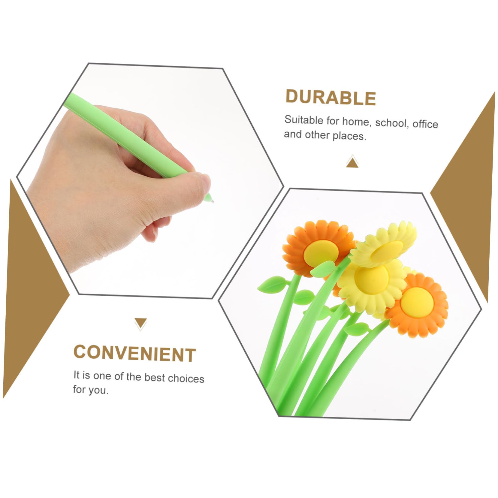 Didiseaon 12 Pz Penna in Silicone Girasole Penne Da Ufficio Penna Gel a Punta Fine Penne Da Scrittura a Sfera Cancelleria Creativa Per Bambini Penne Neutre Ad Ago Gel Di Silice