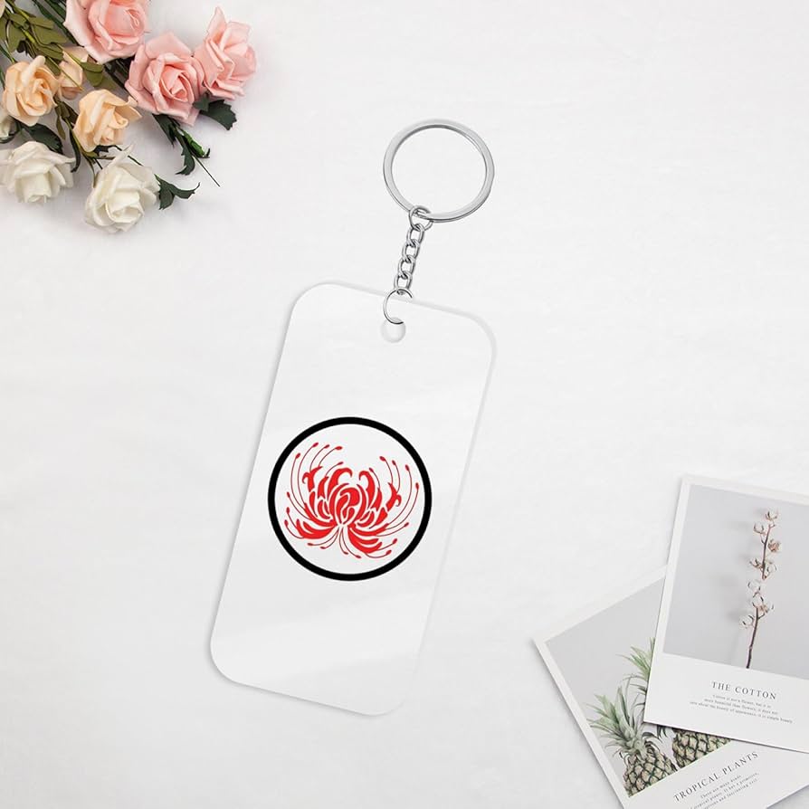 Amazon.co.jp: キーホルダー 彼岸花 花柄 家紋 キーリング