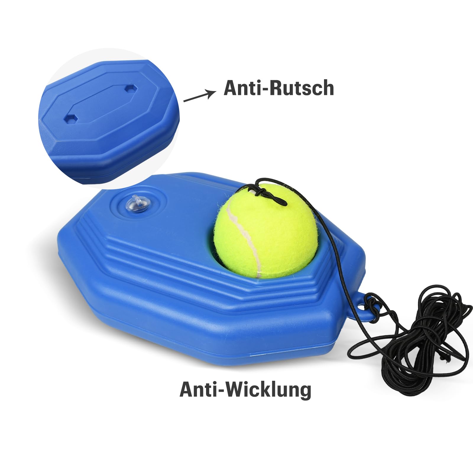 Allenatore di Tennis, Trainer per Palla da Tennis, Allenatore con Base da Tennis e Una Corda e 1 Palla da Allenamento, Strumento di Allenamento Pratico per Auto-studio di Tennis per