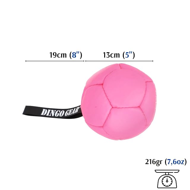Foto 3 de 8 de Dingo Gear - Pelota llena con lazo de piel ecológica, diámetro de 13 cm, juguete para perros, entrenamiento…