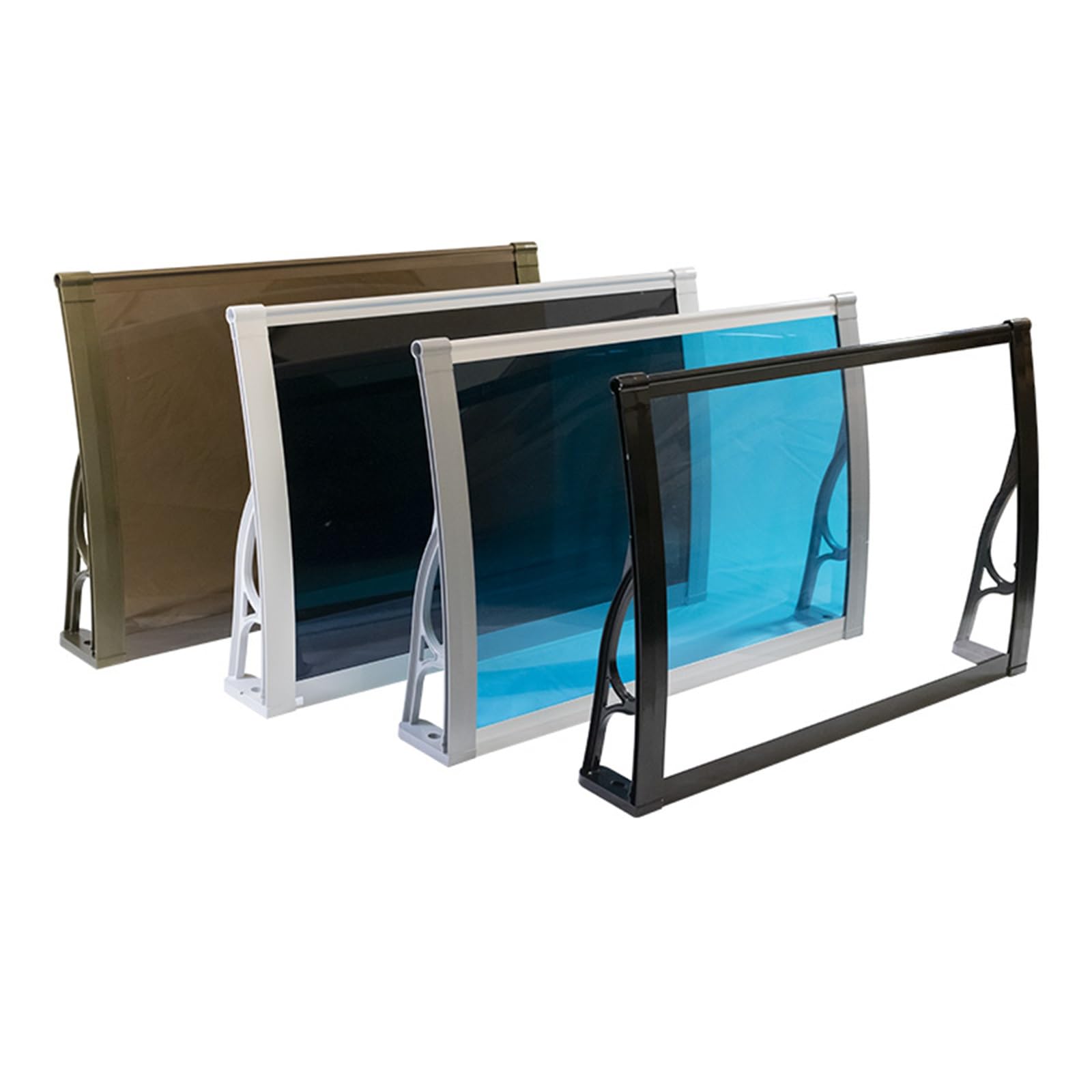 GJMSSMY Polycarbonate Door Canopy UV Protection Awning for Rain Entryway Marquise Transparent Outdoor Awning for Balcony Brown 40x180cm (15x70)