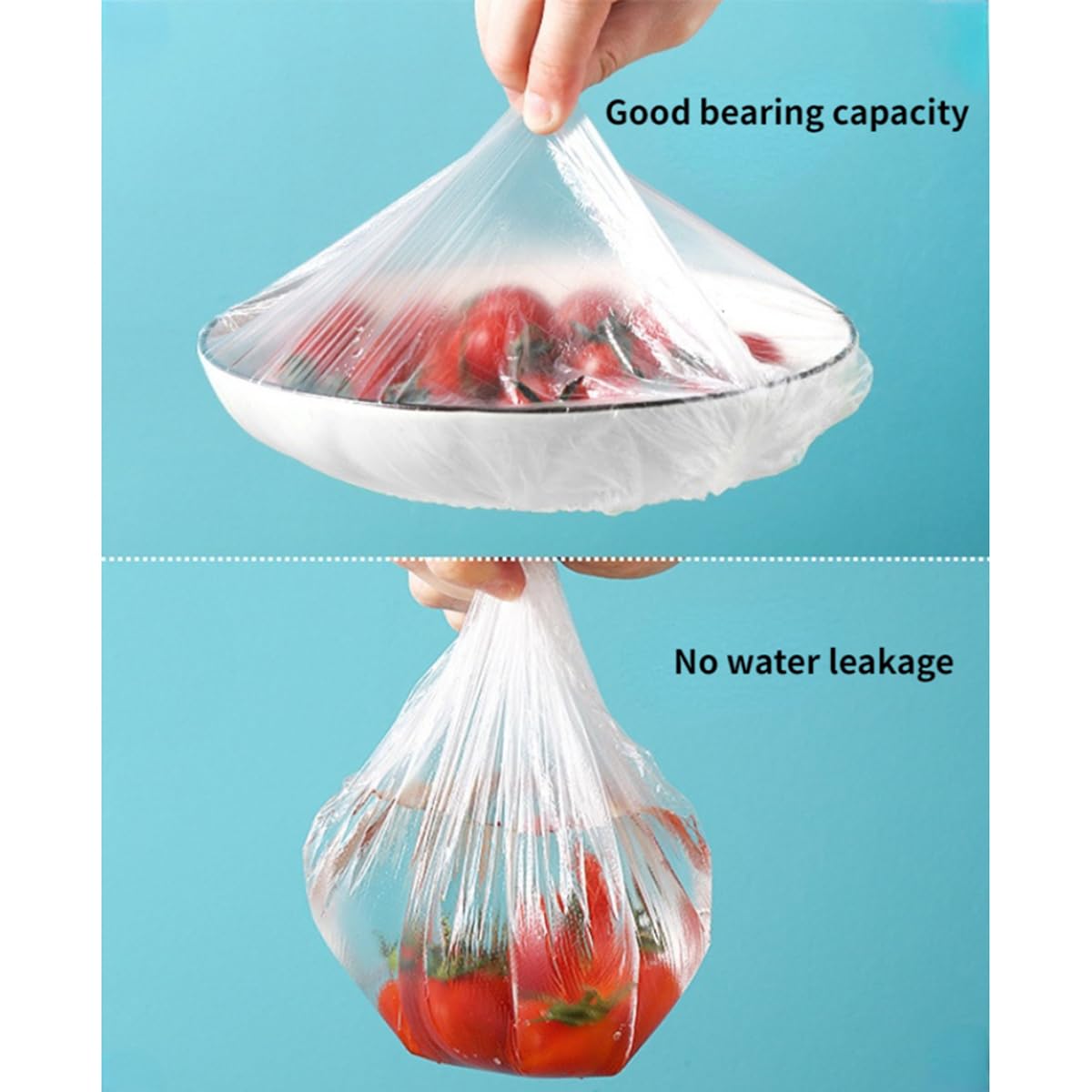 500pezzi Pellicola Protettiva monouso Saran per Alimenti, Sacchetti riutilizzabili in plastica Elastica per conservare la freschezza, per Picnic e Cucina