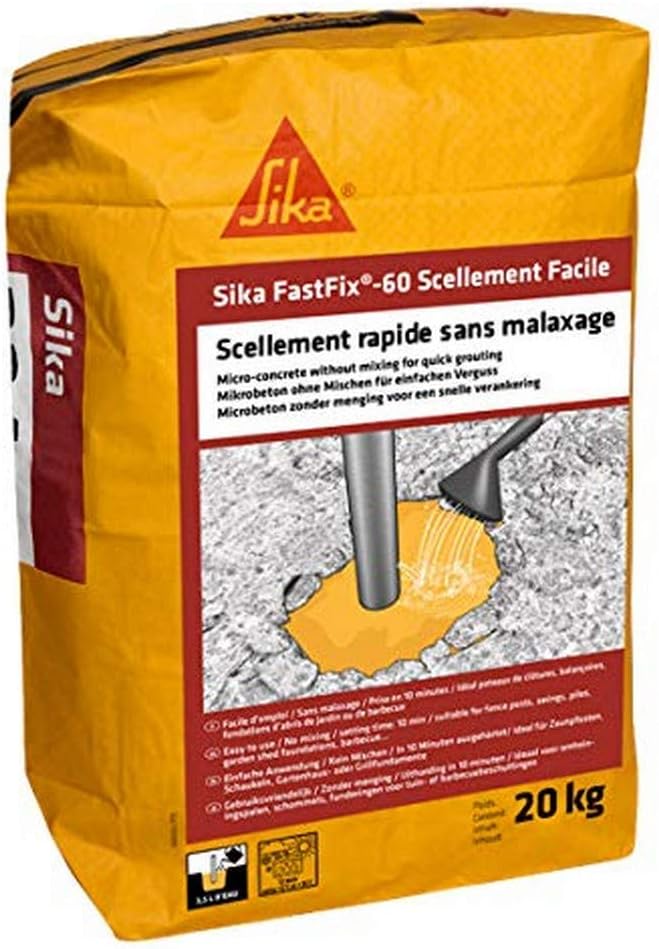 SIKA Microbéton pour scellement rapide sans malaxage Sika Fastfix60 Scellement Facile Gris