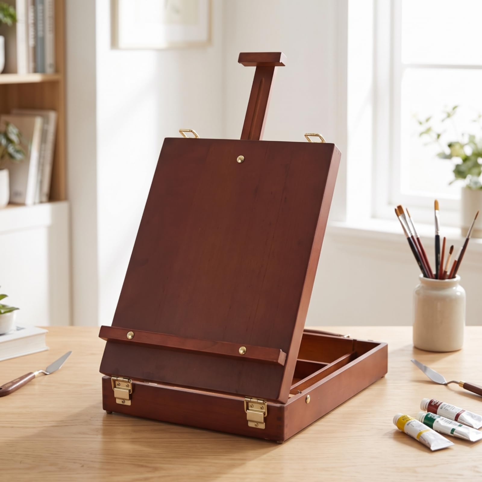 Cassetta in Legno con Coperchio Portatile Scatola con Coperchio Cerniera Pratica Chiusura in Metallo per, style to 2