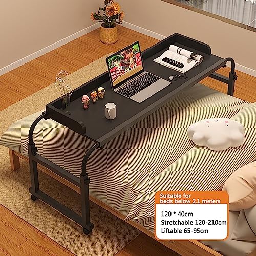 Overbed Table Over-Bed Tables, Overbed Table with Wheels Computer Workstation Height Adjustable Computer Desk Standing Workstation Food Tray Desk Rolling Medical Table