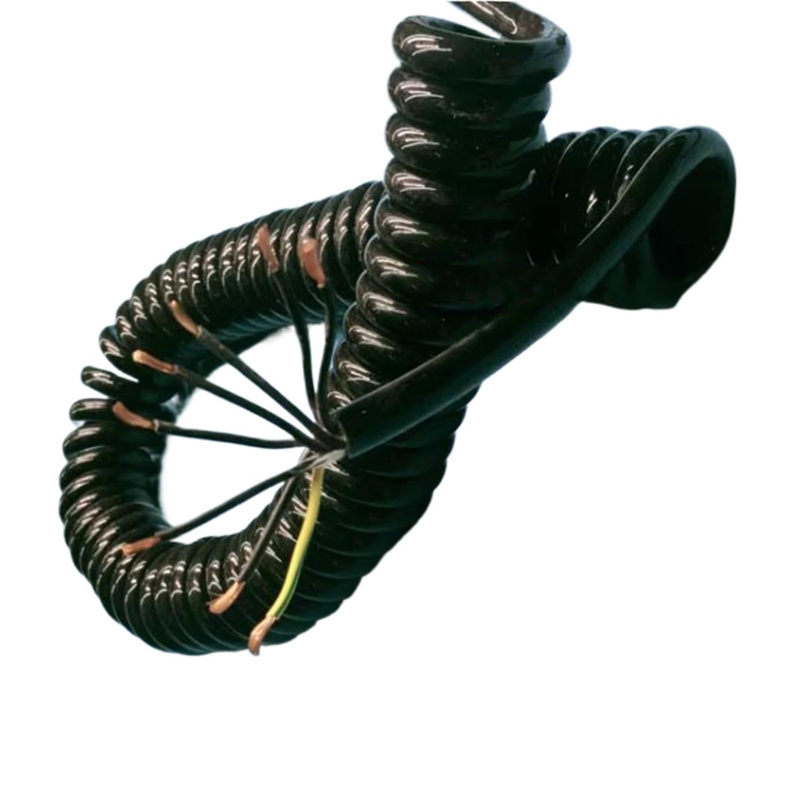 Spring Sprial 8 Cores 1mm Square Spring Wire 17 AWG Spiral Power Wire Pure Copper Sheath Telescopic Wire Retractable Coil (Size : Stretch 2 Meters, Color : 8 core 0.15 mm2)