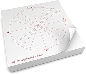 Amazon.com : Unit Circle Graphing Post-It Notes, 4 packs of 100 sheets ...