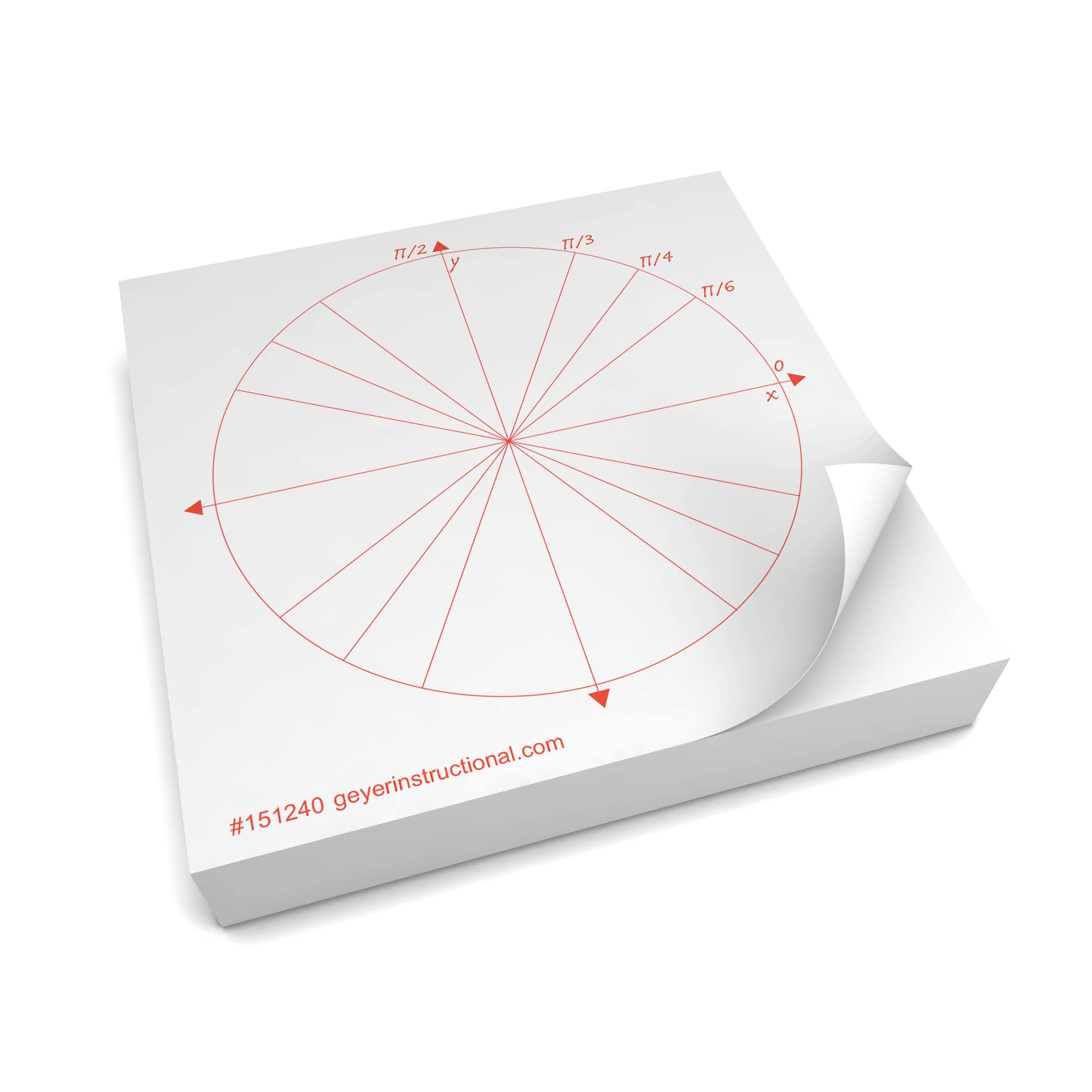Amazon.com : Unit Circle Graphing Post-It Notes, 4 packs of 100 sheets ...