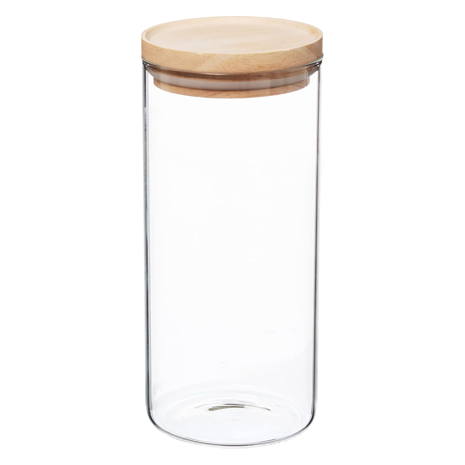 Set of 4 glass and wooden jars 1.3 L