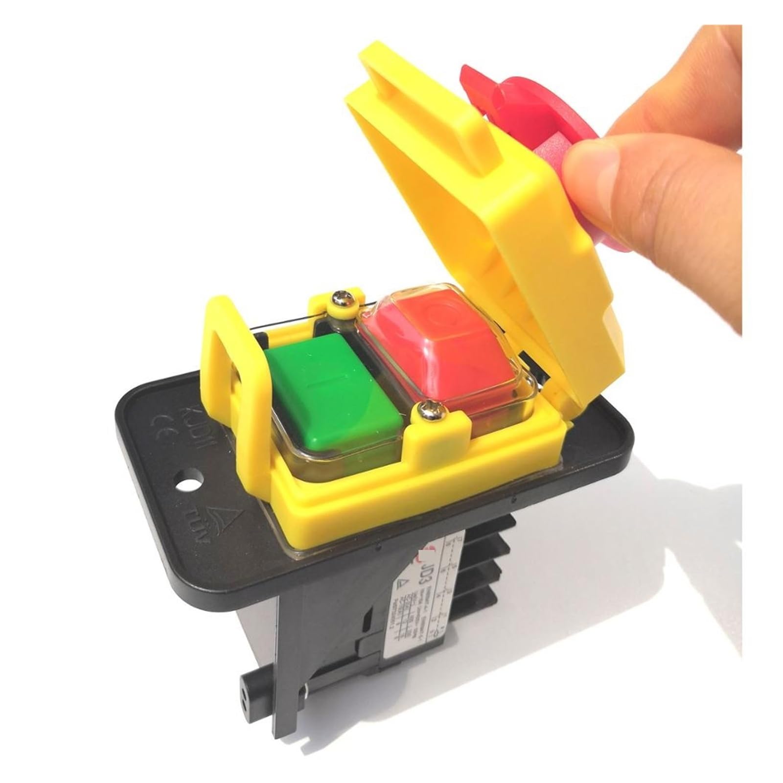 Interruptor pulsador electromagnético JD3 de 400 V, 16/12 A y 10 pines. Interruptores pulsadores. Controls Switches