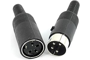 uxcell Male + Female 4-Pin DIN Adapter Connector 6mm