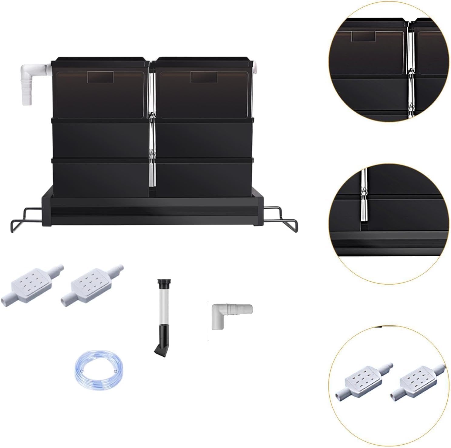 Caja De Filtro Superior Multiusos para Acuario con Cajón - 6 Unidades De Filtro De Goteo Externo para Acuarios, Filtración De Agua Eficiente, Fácil Instalación. 18Boxes