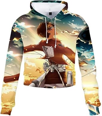 WANHONGYUE Anime Ataque a los Titanes Attack on Titan Hoodie Sudaderas con  Capucha Cortas Mujer Niña 3D Impreso Pullover Crop Top Suéter Sweatshirt  Blusa : Amazon.es: Ropa