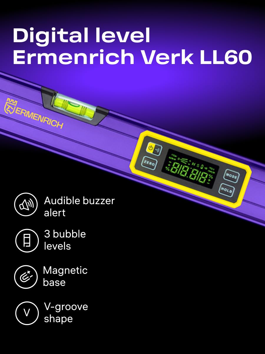 Verk LL60 Digitale Wasserwaage mit LCD Display Neigungsmesser