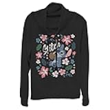 Junior's Lilo & Stitch Flowers and a Coconut Cowl Neck Sweatshirt