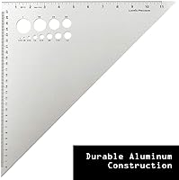 Vista 2 de Ludwig Precision Triángulo de dibujo de aluminio de 12 "45-90 grados, 83112, plata