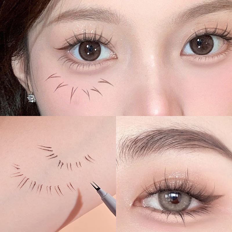 Miniatura 2 de Delineador de ojos líquido impermeable de 0.000 in, lápiz de pestañas inferiores de doble punta, a prueba de manchas, largo uso, con punta ultrafina