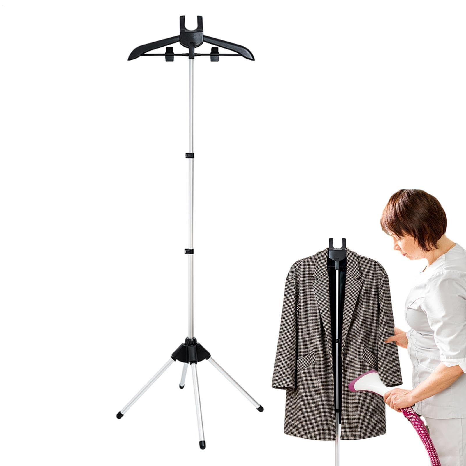 Genérico Perchas para Plancha De Vapor - Soporte De Planchado Vertical, Colgador De Ropa De Pie para Planchar Longitud Ajustable, para Hogar, Hotel, Sastre's Shop, Ropa