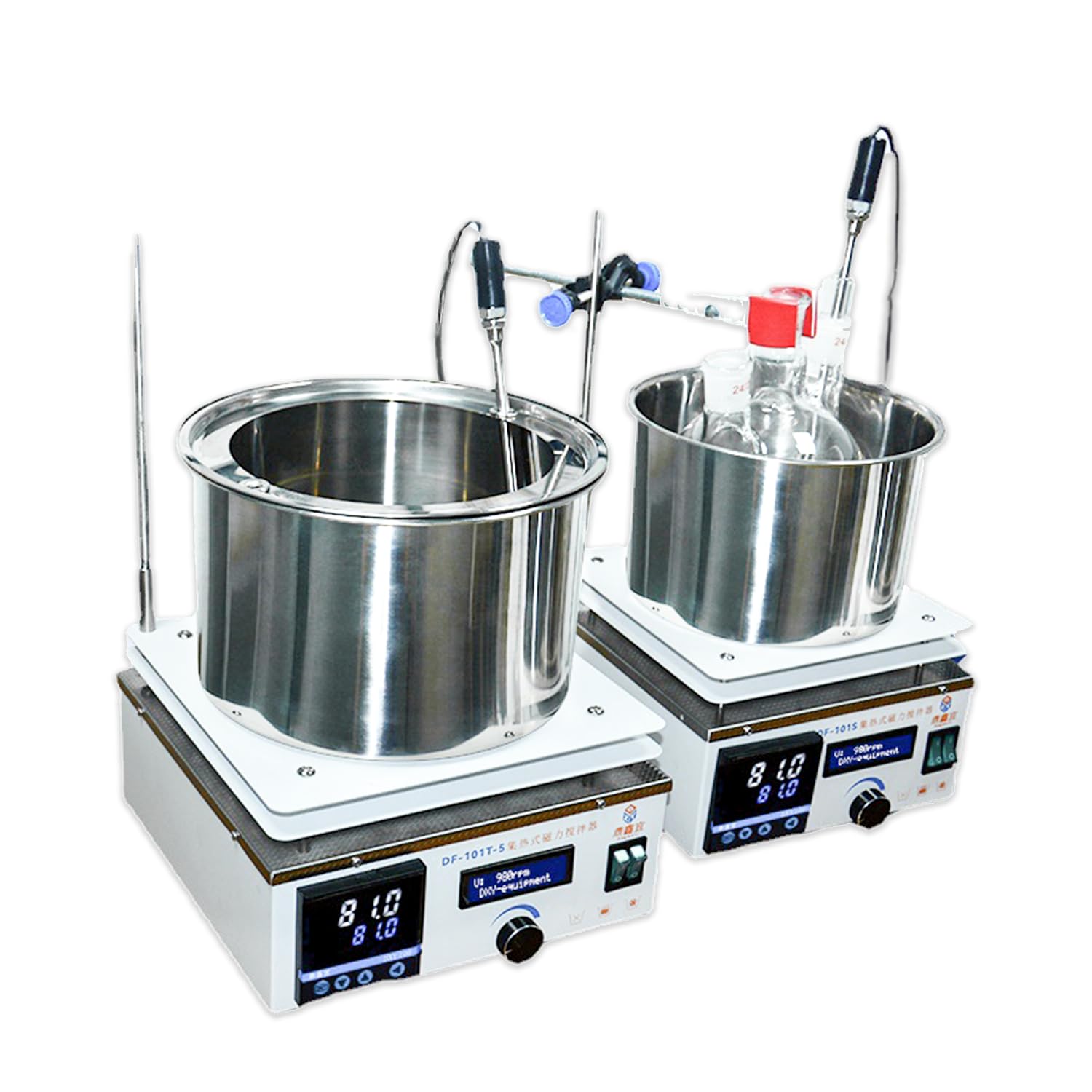 Bagno riscaldante con agitatore magnetico, riscaldatore digitale da laboratorio con display della temperatura, velocità di agitazione regolabile e vasca in acciaio inox per ricerca scientifica 3L