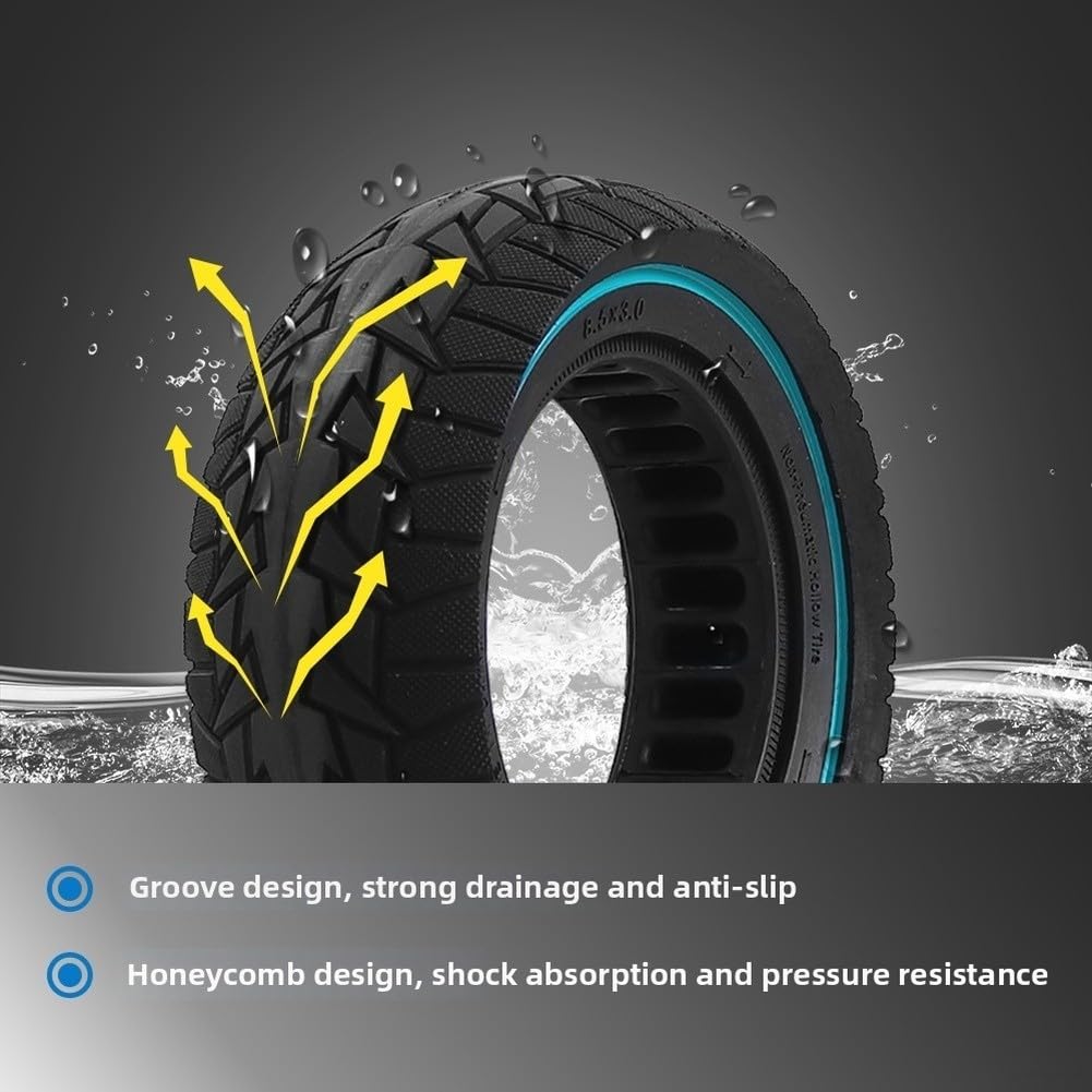 Pneu solide 8,5 x 3 pour Kugoo pour g2pro pour vsett anti-crevaison (bleu)