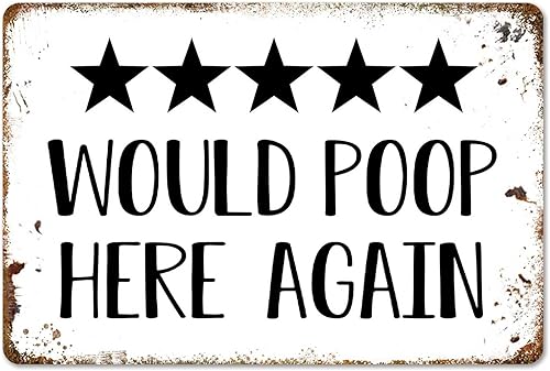 CrazySign Cartel divertido para decoración de pared de baño 8 x 12 pulgadas 222