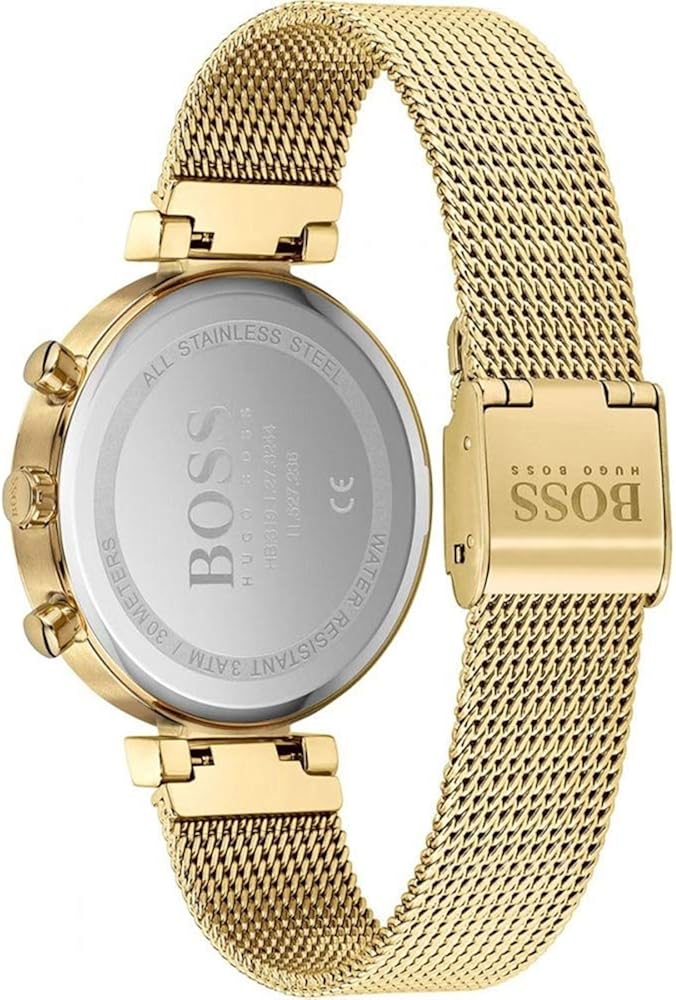 BOSS Orologio analogico multifunzione al quarzo da donna collezione Flawless con cinturino in acciaio inossidabile BOSS Orologio analogico multifunzione al quarzo da donna collezione Flawless con cinturino in acciaio inossidabile