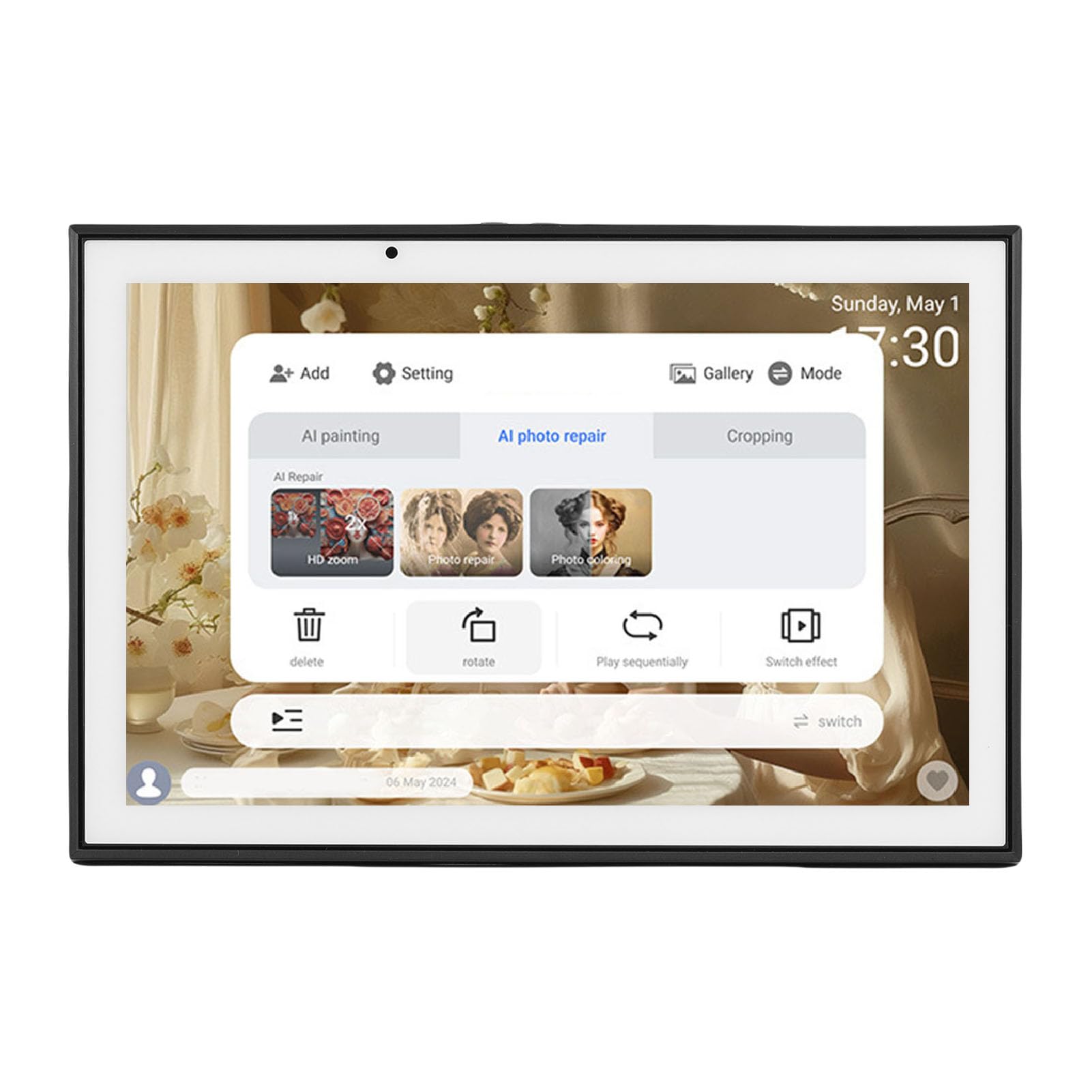 10,1 Zoll Intelligenter Digitaler Kalender HD-Touchscreen-Tischkalenderplaner, Digitaler Wandkalender, Aufgabendiagramm, Familienplaner, Elektronischer Bilderrahmen (EU-Stecker 100-240 V)