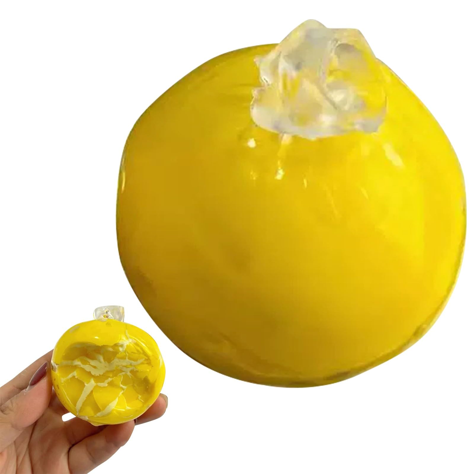 Wax Cracking Stress Ball, Crispy Squishy Fidget Toy, Chocolate Squishiy Snowball Stress Relief Sensory Squeeze Toy for Adults (Yellow)