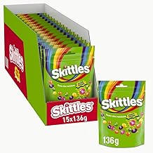 Skittles Crazy Sours, saure Kaubonbons, 136g (1x15 Bags)