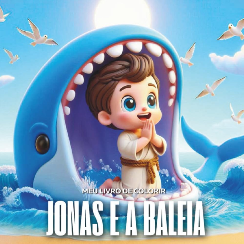 Jonas e a Baleia: Meu Livro de Colorir Bíblico para Crianças