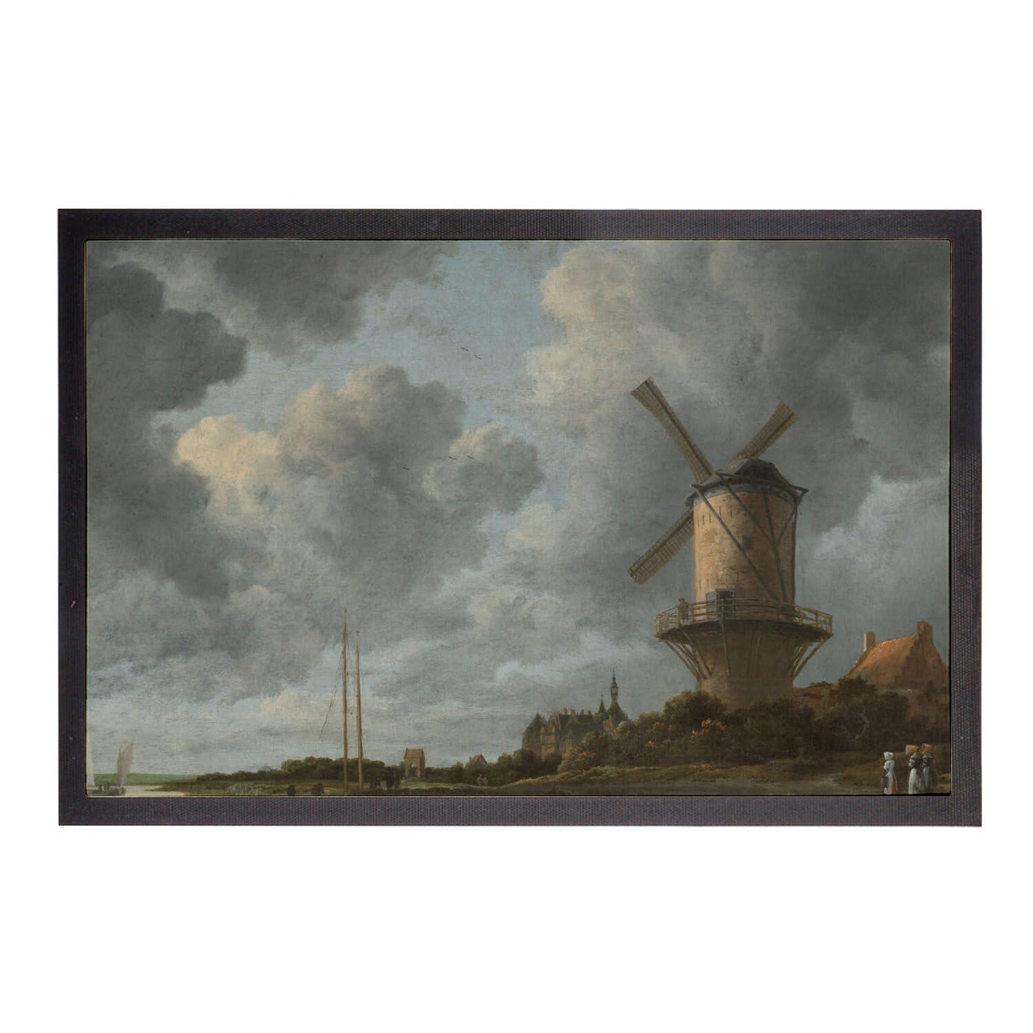 Paillasson moulin peinture paysage impressionnisme tapis entrée 75x50cm