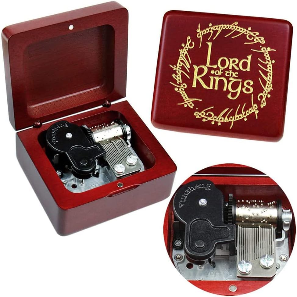 Sinzyo The Lord of Rings Music Box Vintage Wood Carved Mechanism