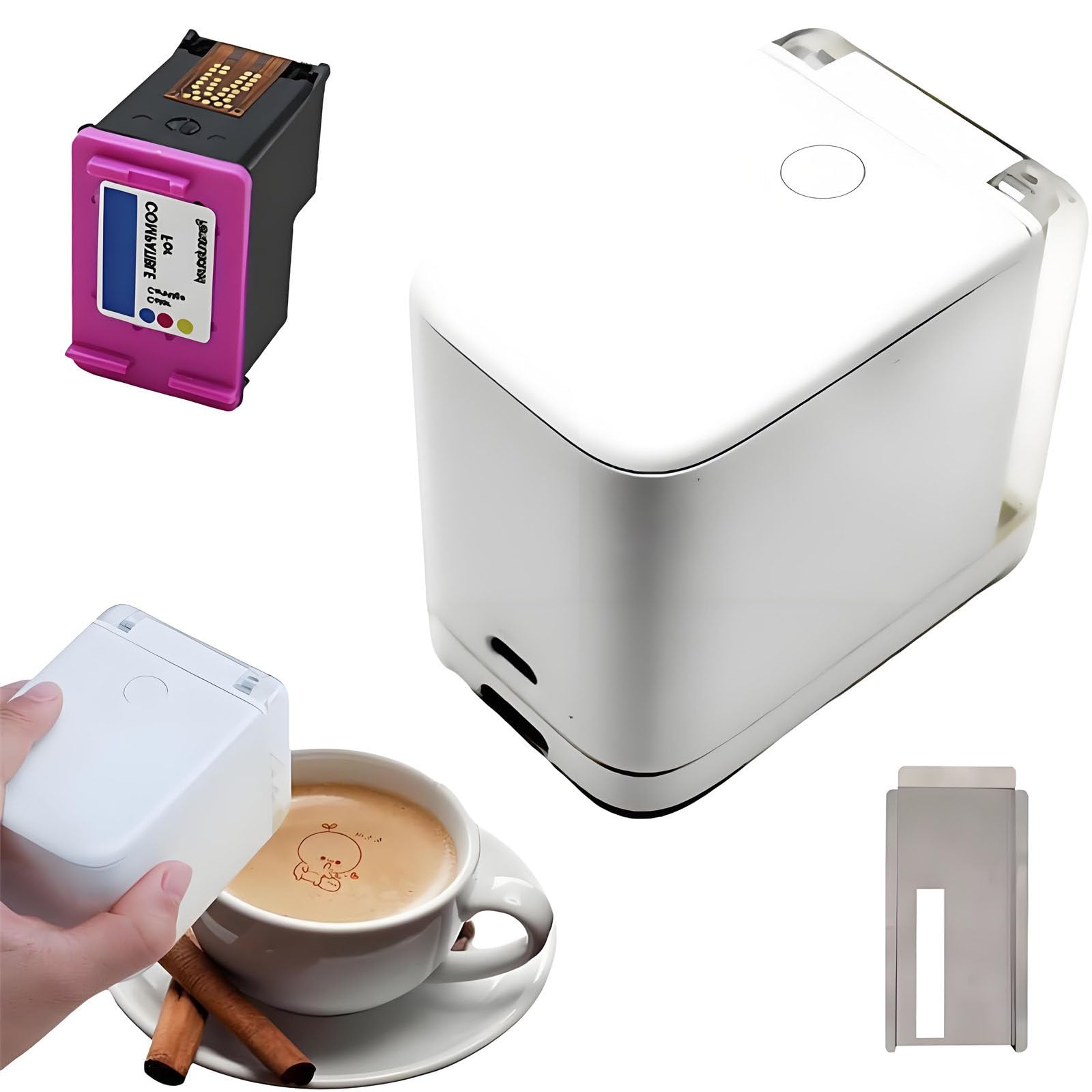 Stampante per Torte Portatile, Mini Stampante Alimentare, Penna Portatile per Uso Alimentare con Cavo USB, Stampante Alimentare a Getto D'inchiostro per Cottura di Pane, caffè E Buongustai