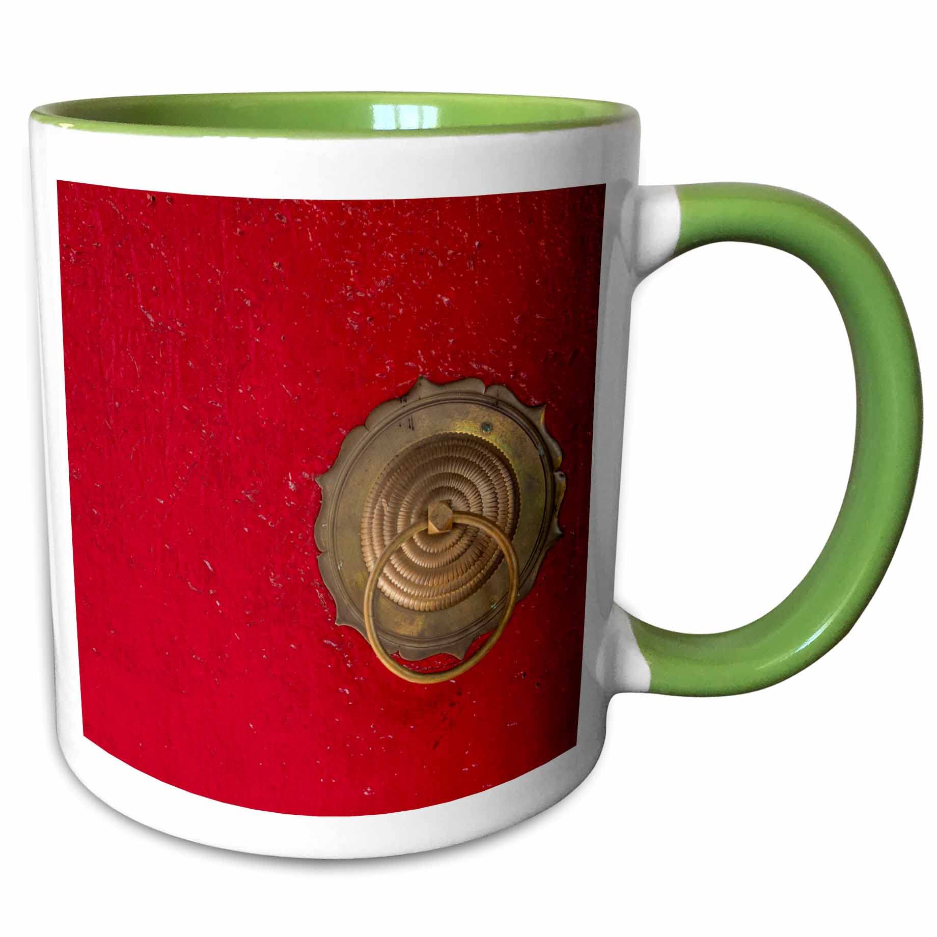 3dRose Vietnam, Hoi An. Fujian Assembly Hall. Bronze handle on red door. - Mugs (mug_343252_12)