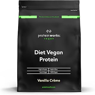 Protein Works - Diet Vegan Protein Powder | Low Calorie Plant Based Protein | Vegan Protein Shake | Added Extracts | 16 Servings | Vanilla Crème | 500g